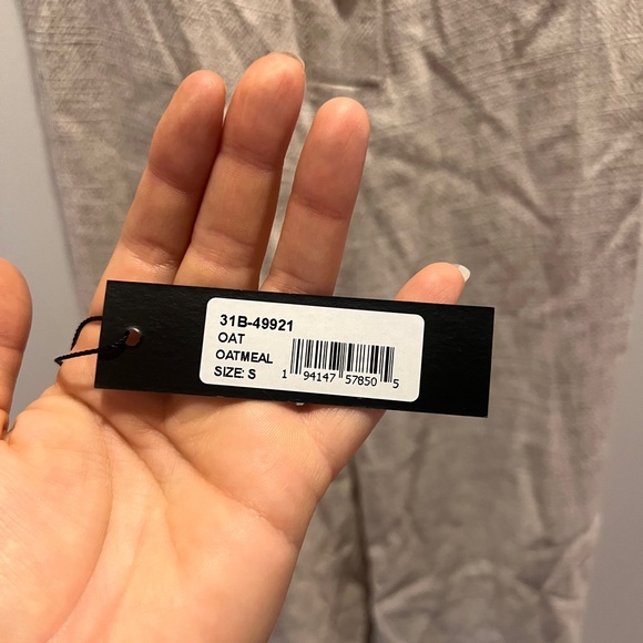 Bobi BLACK revolve Overall Linen Beige Tan Cream Size Small New Jumpsuit - Picture 4 of 5